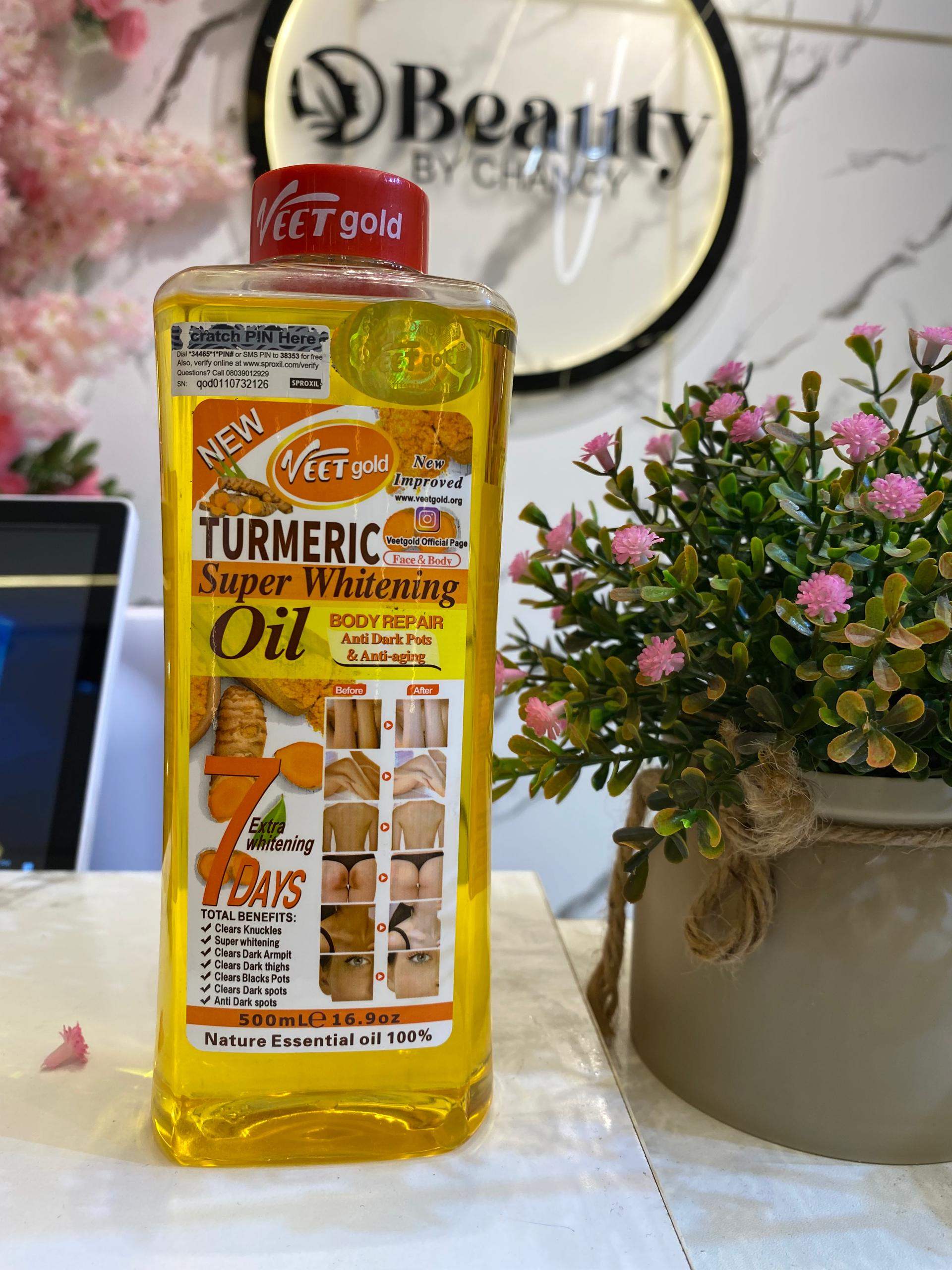 Veet Gold Body Oil 500/1000ml — tumeric super whitening 500ml - Body Oils & Sunscreen premium skincare product