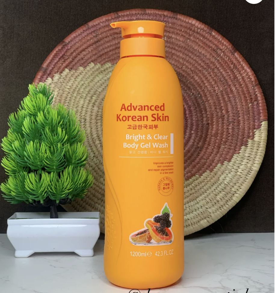 Advanced Korean Skin Gel Wash 1200ml — Bright & clear(orange) - Body Wash & Shower Gels premium skincare product