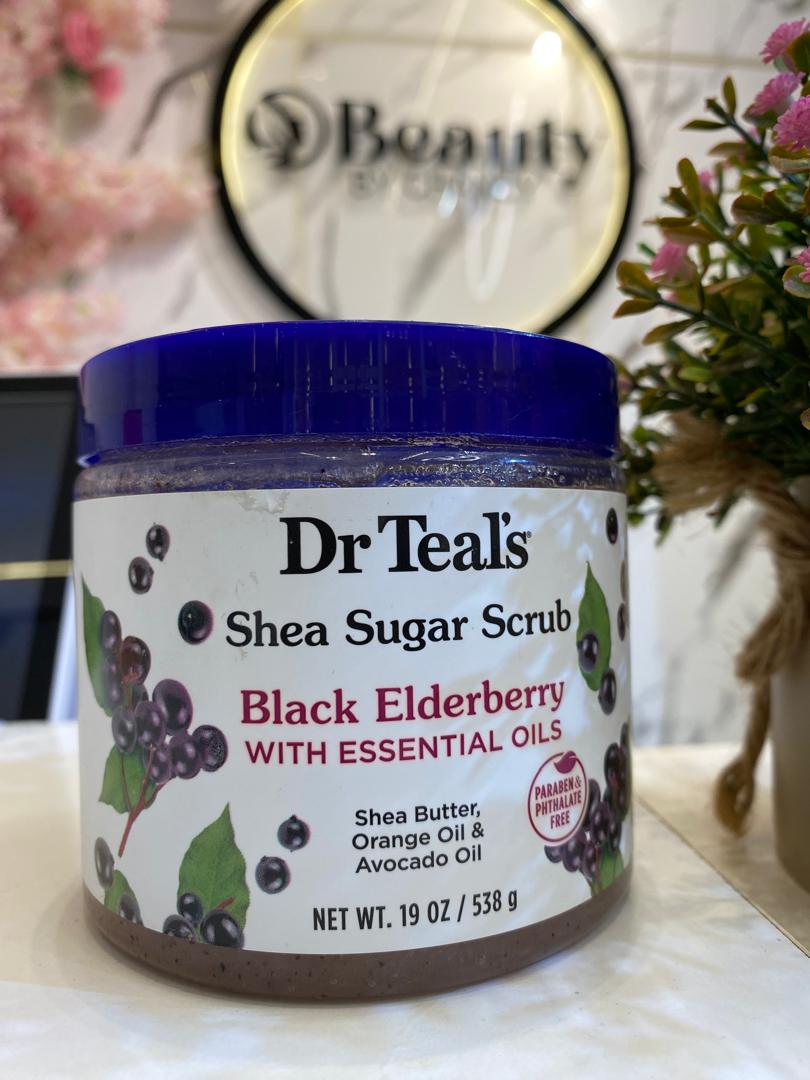 Dr Teal's Shea Sugar Scrub 538g — Black Elderberry with essential oils - Soaps & Scrubs premium skincare product