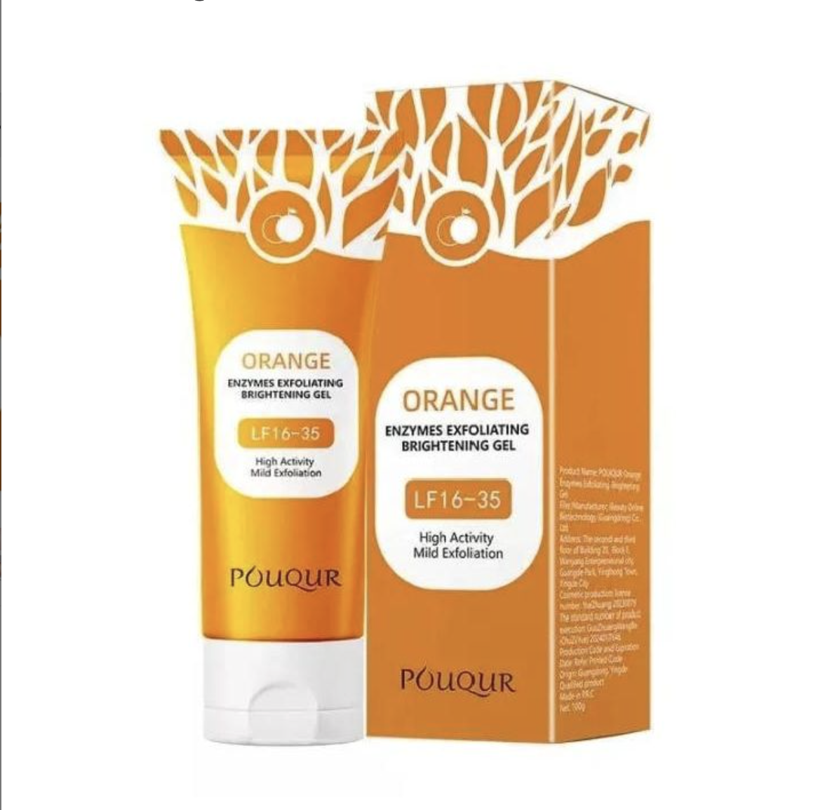 Pouqur Orange Enzyme Exfoilating Brightening Gel 100g - Face Wash / Cleansers / Micellar Cleansing Water skincare product