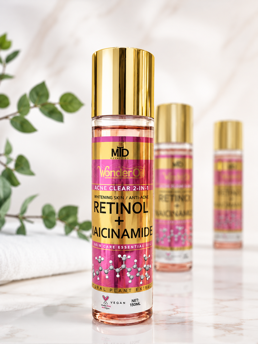 Mid Cosmetics - Acne Clear, Retinol + Niacinamide 150ml - Body Oils & Sunscreen  skincare product