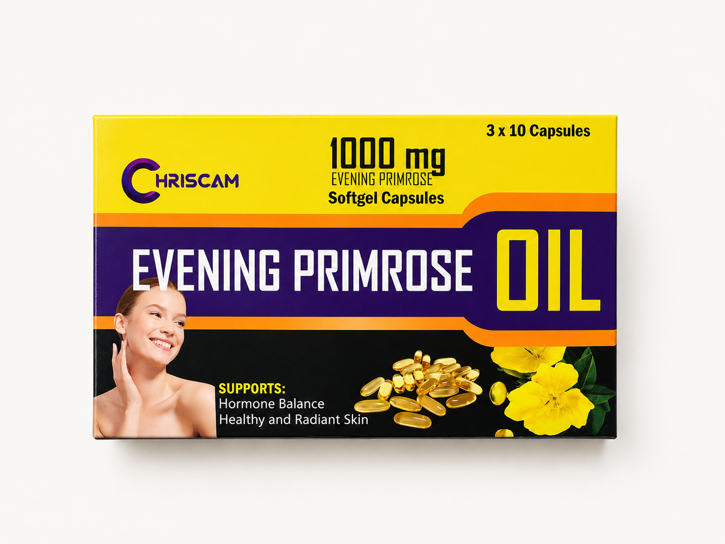  Chriscam Evening Primrose Oil 1000mg 3*10 Capsules - Shop More skincare product