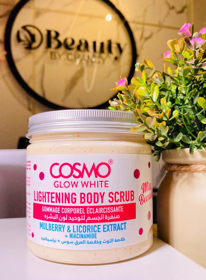 Cosmo Glow White Body Scrub 475ml — Lightening body scrub - Soaps & Scrubs premium skincare product