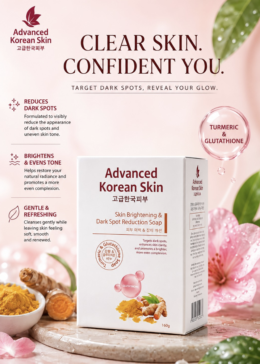 Advanced Korean Skin Brightening & Dark Spot Reduction Soap 160g - Soaps & Scrubs skincare product