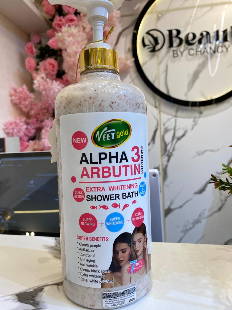 Veet Gold Shower Bath 1000ml — Alpha Arbutin 3 - Body Wash & Shower Gels premium skincare product